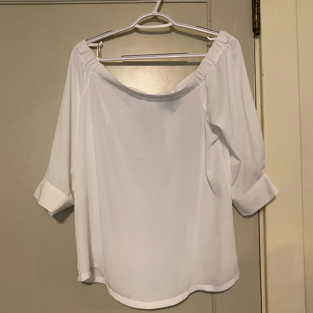 Banana republic white off the shoulder blouse